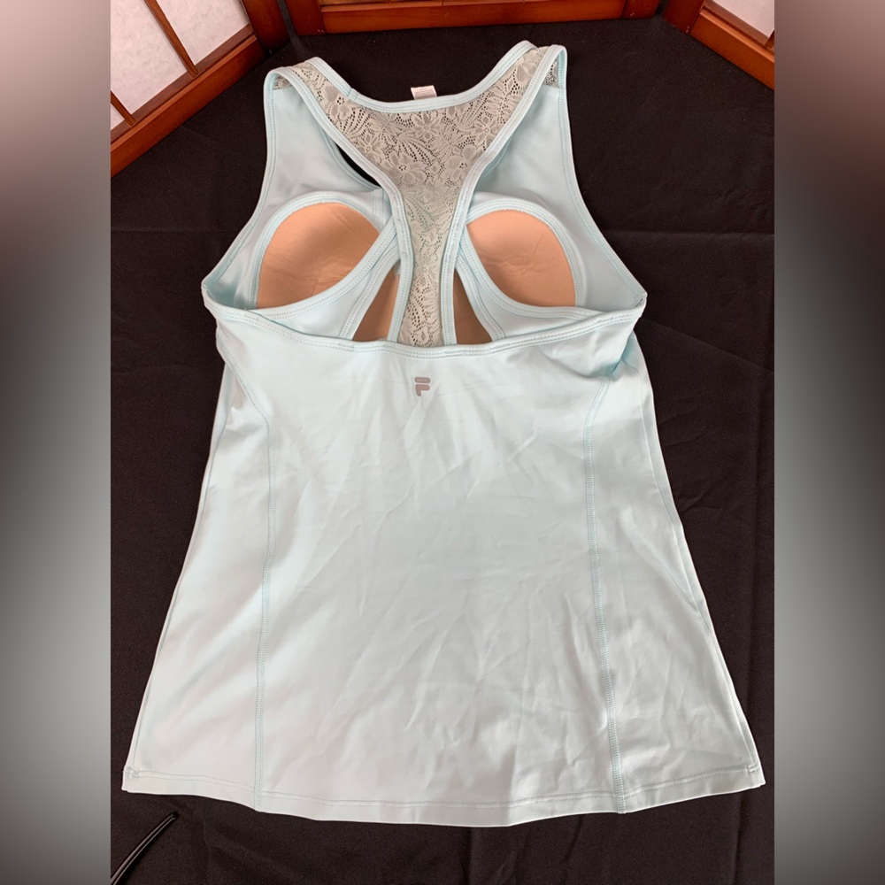 Fila Women’s Light Blue Sports Exercise Wear.Padded.Size S. Like New - Picture 2 of 3